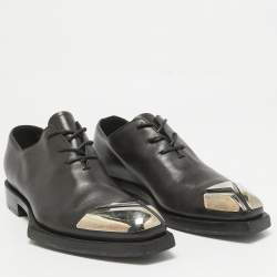 Berluti Black Leather Pointed Toe Lace Up  Oxfords Size 41