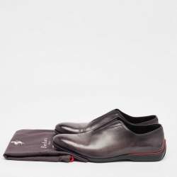 Berluti X Ferrari Grey Leather Slip On Loafers Size 45