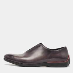 Berluti X Ferrari Grey Leather Slip On Loafers Size 45
