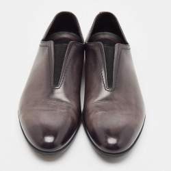Berluti X Ferrari Grey Leather Slip On Loafers Size 45