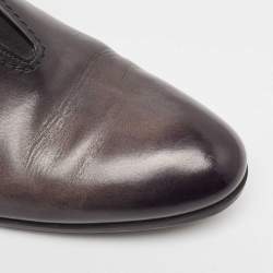 Berluti X Ferrari Grey Leather Slip On Loafers Size 45