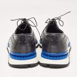 Berluti Navy Blue Ombre Brogue Leather Fast Track Sneakers Size 41.5