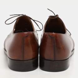Berluti Brown Leather Perforated Lace Up Derby Size 43