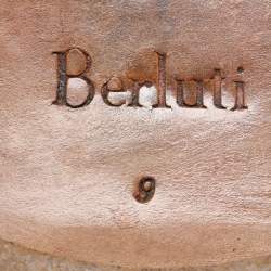Berluti Brown Leather Perforated Lace Up Derby Size 43