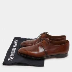 Berluti Brown Leather Perforated Lace Up Derby Size 43