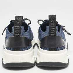 Berluti Navy Blue Shadow Knit Fabric Low Top Sneakers Size 46