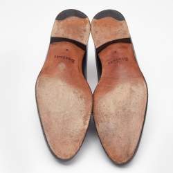 Berluti Black Cursive Galet Scritto Leather Slip On Loafers Size 42