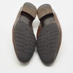 Berluti Brown Leather Lorenzo Penny Loafers Size 42.5