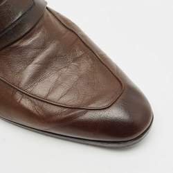 Berluti Brown Leather Lorenzo Penny Loafers Size 42.5