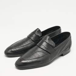 Berluti Black Leather Penny Loafers Size 42.5