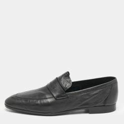Berluti Black Leather Penny Loafers Size 42.5
