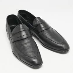 Berluti Black Leather Penny Loafers Size 42.5