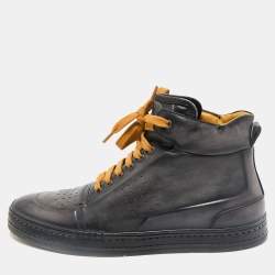 Berluti Two Tone Leather Playtime High Top Sneakers Size 43