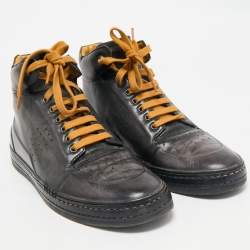Berluti Two Tone Leather Playtime High Top Sneakers Size 43