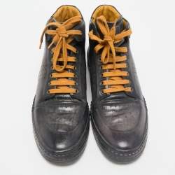 Berluti Two Tone Leather Playtime High Top Sneakers Size 43