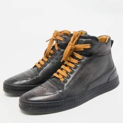 Berluti Two Tone Leather Playtime High Top Sneakers Size 43