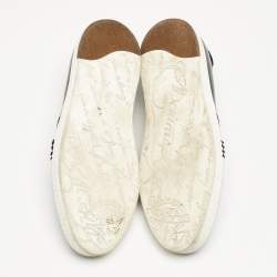 Berluti Navy Blue Leather Playtime Slip On Sneakers Size 42