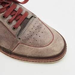 Berluti Grey Suede Leather High Top Sneakers Size 42.5