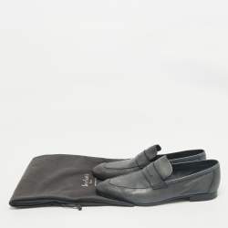 Pre Owned Berluti Grey Leather Penny Loafers Size 42.5