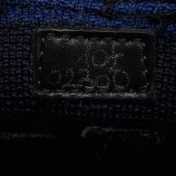 Berluti Navy Blue Knit Fabric and Leather Shadow Sneakers Size 44.5