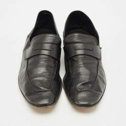 Pre Owned Berluti Black Leather Lorenzo Slip On Loafers Size 44.5