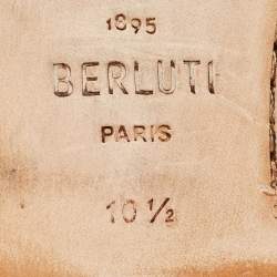 Pre Owned Berluti Black Leather Lorenzo Slip On Loafers Size 44.5