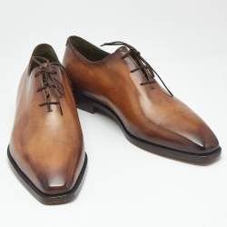 Pre Owned Berluti Brown Leather Alessandro Démesure Oxfords Size 44.5