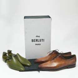 Pre Owned Berluti Brown Leather Alessandro Démesure Oxfords Size 44.5