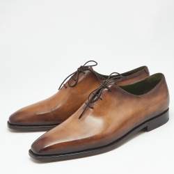 Pre Owned Berluti Brown Leather Alessandro Démesure Oxfords Size 44.5