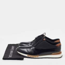Pre Owned Berluti Black Leather Fast Track Low Top Sneakers Size 46