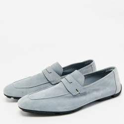 Pre Owned Berluti Blue Suede Rimini  Penny Loafers Size 42