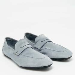 Pre Owned Berluti Blue Suede Rimini  Penny Loafers Size 42