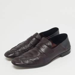 Pre Owned Berluti Brown Leather Lorenzo Slip On Loafers Size 44.5