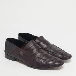 Pre Owned Berluti Brown Leather Lorenzo Slip On Loafers Size 44.5