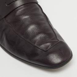 Pre Owned Berluti Brown Leather Lorenzo Slip On Loafers Size 44.5