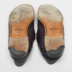 Pre Owned Berluti Brown Leather Lorenzo Slip On Loafers Size 44.5