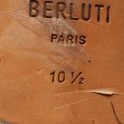 Pre Owned Berluti Brown Leather Lorenzo Slip On Loafers Size 44.5