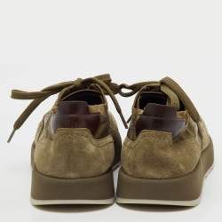 Pre Owned Berluti Brown Nylon and Suede Light Track Venezia Sneakers Size 39.5