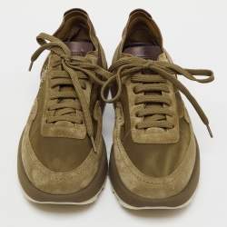 Pre Owned Berluti Brown Nylon and Suede Light Track Venezia Sneakers Size 39.5