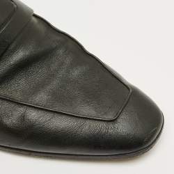 Pre Owned Berluti Black Leather Lorenzo Slip On Loafers Size 42