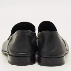 Pre Owned Berluti Black Leather Lorenzo Slip On Loafers Size 42