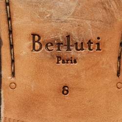 Pre Owned Berluti Black Leather Lace Up Oxfords Size 42