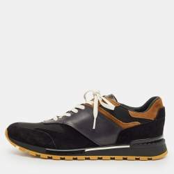 Pre Owned Berluti Two Tone  Leather and Suede Run Track Lace Up Sneakers Size 42