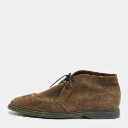 Pre Owned Berluti Brown Suede Lace Up Boots Size 42