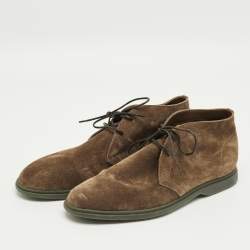 Pre Owned Berluti Brown Suede Lace Up Boots Size 42