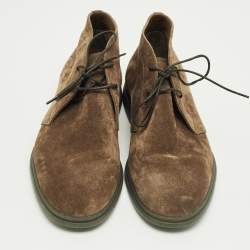 Pre Owned Berluti Brown Suede Lace Up Boots Size 42