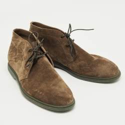Pre Owned Berluti Brown Suede Lace Up Boots Size 42