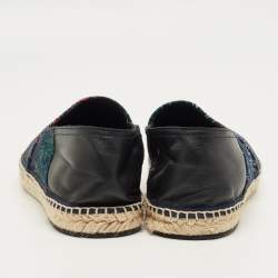 Pre Owned Berluti Two Tone Canvas and Leather Espadrille Flat Size 42