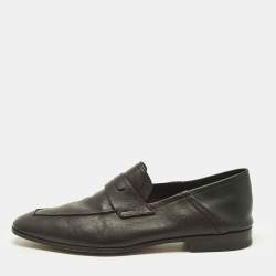 Pre Owned Berluti Burgundy/Black Leather Penny Loafers Size 42