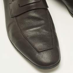Pre Owned Berluti Burgundy/Black Leather Penny Loafers Size 42